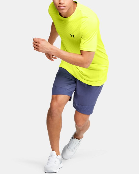 Green Under Armour Seamless Wave Short Sleeve Mens Training Top 